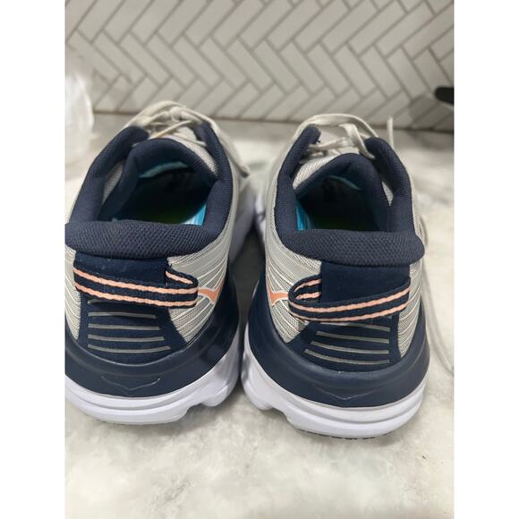 Hoka One One Bondi 7 Women’s Running Shoes Size 9 Gray Coral Navy Cushioned - Picture 3 of 10